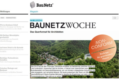 Screenshot der Website der Baunetzwoche